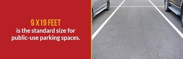 اندازه استاندارد برای فضاهای پارکینگ با کاربری عمومی