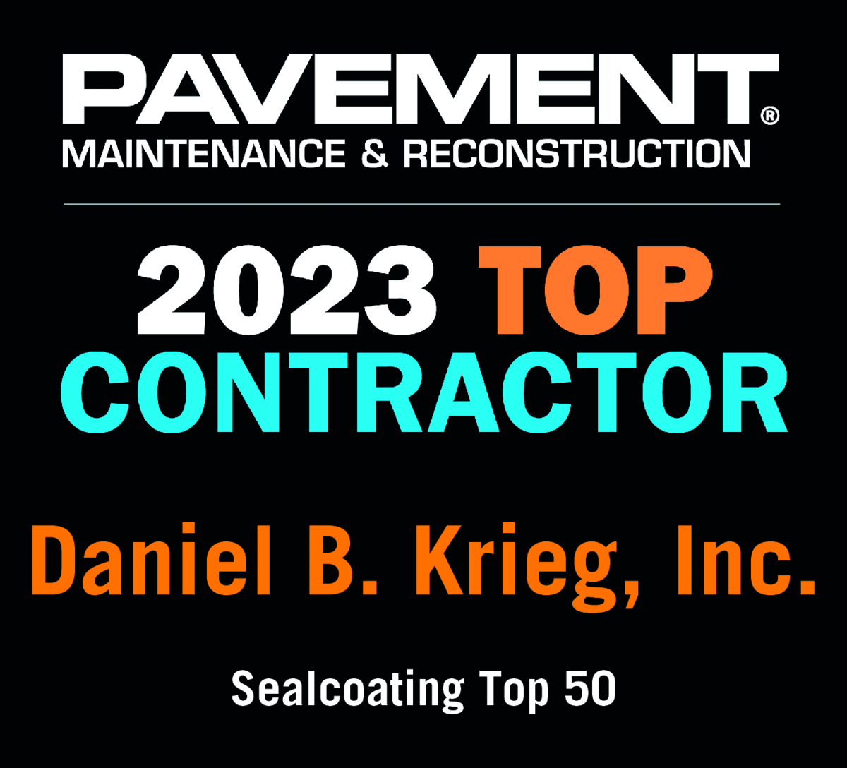 2019 top pavement contractor D. B. Krieg