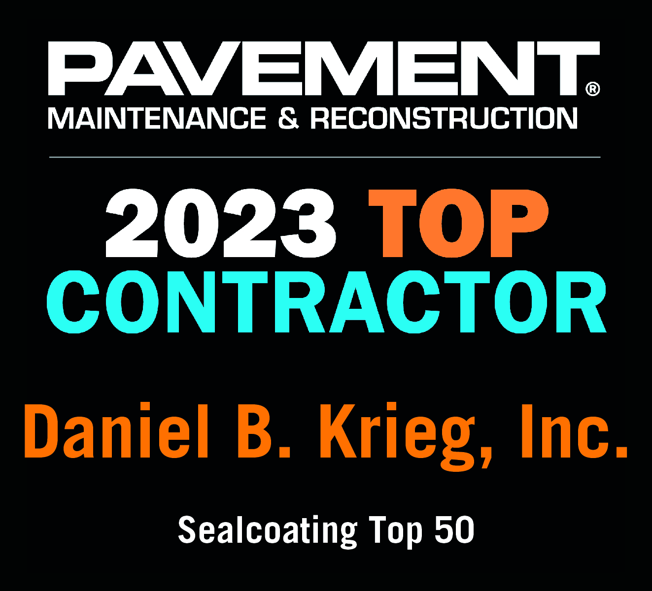 2018 top pavement contractor D. B. Krieg