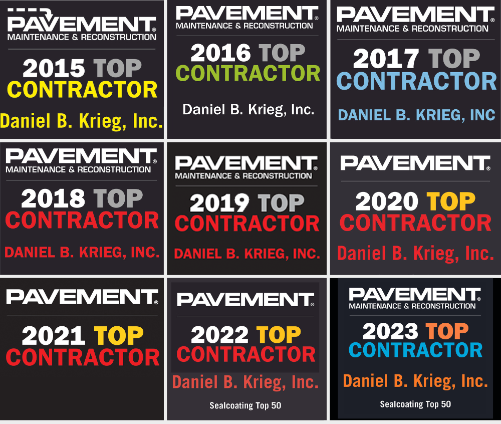 2015, 2016, 2017, 2018, 2019 top pavement contractor D. B. Krieg